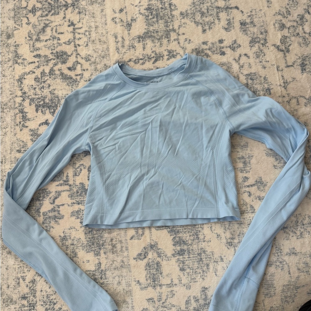 Athleta Light Blue Women's Long Sleeve Top
